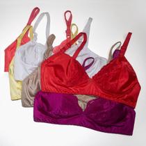 kit 5 sutia top sem bojo de laycra reforçado alça fina regulavel lingerie P M G - Empório da Roupa