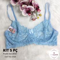 Kit 5 sutian sutiã de renda com aro de metal sem bojo (kit 5 kaylane) Kit 5 sutian sutiã de renda com aro de metal sem bojo (kit 5 kaylane)