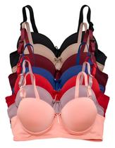 Kit 5 Sutiãs Básico Bojo Comum Microfibra Direto Da Fabrica