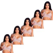 Kit 5 Sutiãs de Amamentação Cotton Gestante PósParto Confortável Prático Fecho Fáci Kit 5 Sutiãs de Amamentação Cotton Gestante PósParto Confortável Prático Fecho Fáci