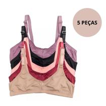 Kit 5 Sutiãs Sem Bojo Com Alças Reforçadas Confortável - Sem marca