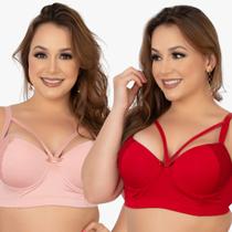 Kit 5 Sutiãs Strappy Plus Size Reforçado e Com Sustentação Kit 5 Sutiãs Strappy Plus Size Reforçado e Com Sustentação
