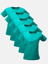 Kit - 5 T-Shirts Básicas Verde Jade