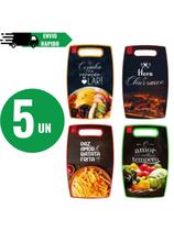 Kit 5 Tábuas Para de alimentos cortes Carnes Legumes Grande 36cm resistente estampada Superfície de Kit 5 Tábuas Para de alimentos cortes Carnes Legumes Grande 36cm resistente estampada Superfície de