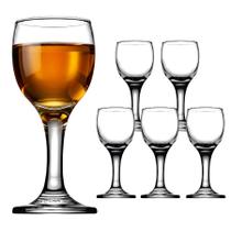 Kit 5 Taça Vidro Lumini Transparente Licor Tequila Shot 55ml