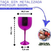 KIT 5 Taças De Gin 580ml Metalizadas Premium Lisa S/gravar