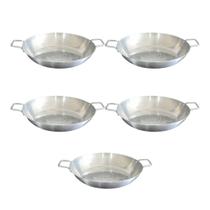 Kit 5 Tacho Alumínio Polido 18cm 1Lc/ Alça Fritas Hamburguer