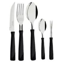 Kit 5 Talheres Tramontina Garfo Faca Colher Petisco Aço Inox Kit 5 Talheres Tramontina Garfo Faca Colher Petisco Aço Inox