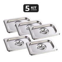 Kit 5 tampa para cuba sem recorte 1/3 gn para buffet