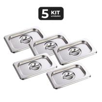Kit 5 tampa para cuba sem recorte 1/4 gn para buffet
