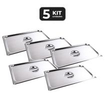 Kit 5 tampa para cuba sem recorte inox 1/1 gn p/ buffet