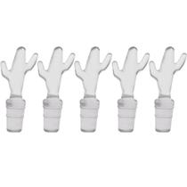 Kit 5 Tampas Transparentes de PVC para Fechar Garrafas 8X2cm Vinho Espumante Cactus
