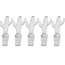 Kit 5 Tampas Transparentes de PVC para Fechar Garrafas 8X2cm Vinho Espumante Cactus Kit 5 Tampas Transparentes de PVC para Fechar Garrafas 8X2cm Vinho Espumante Cactus