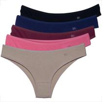 Kit 5 Tangas Cotton Penteado Feminina Conforte Atacado