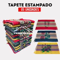 Kit 5 Tapete para Piso de Banheiro e Cozinha Estampado Simples de Porta de Entrada em Algodão