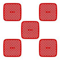 Kit 5 Tapete Quadrado Silicone Protetor para Air Fryer 21cm Kit 5 Tapete Quadrado Silicone Protetor para Air Fryer 21cm