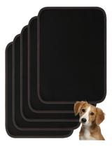 Kit 5 Tapetes Higiênico Lavável Preto 50x70cm Para Cachorro Kit 5 Tapetes Higiênico Lavável Preto 50x70cm Para Cachorro