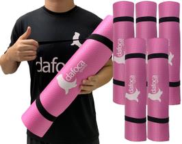 Kit 5 Tapetes Yoga Mat Exercícios DF1030 50x180cm 5mm Rosa Dafoca Sports
