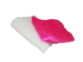 Kit 5 Tapetinhos Pelúcia Para Manicure Unhas Branco/Rosa
