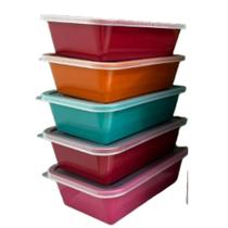 Kit 5 Tapoeres De Mantimentos Vasilhas Plásticas Cor Variad