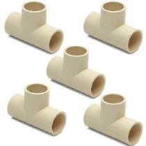 Kit 5 Te 90º 28mm Cpvc Conexão Água Quente Conector Cano