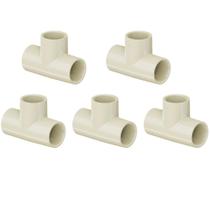 Kit 5 Tê Aquatherm 90 Graus CPVC Bege Condução Canos E Tubos Água Quente 3/4” Polegadas 22mm Tigre Kit 5 Tê Aquatherm 90 Graus CPVC Bege Condução Canos E Tubos Água Quente 3/4” Polegadas 22mm Tigre