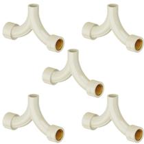 Kit 5 Tê Aquatherm Misturador C/ Transposição Cpvc Bege Condução Água Quente 3/4 Polegadas Tigre