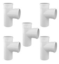 Kit 5 Tê Tee Branco 100x50 Polegadas Esgoto Fortlev