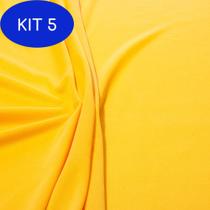 Kit 5 Tecido Helanca Light 100% Poliester 1,80 M Amarelo
