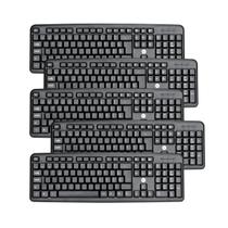 Kit 5 Teclado USB Preto com Fio ABNT2 Conforto Durabilidade