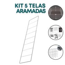 Kit 5 Telas Aramada 10x40cm Organização Escritório Recados Anotações Painel Decorativo
