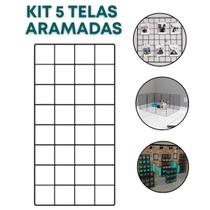 Kit 5 Telas Aramada 20x40cm Painel Home Office Mural Recados Planejamento DIY Criativo
