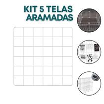 Kit 5 Telas Aramada 30x30cm Organização de Acessórios Painel Decorativo Mural Inspiração