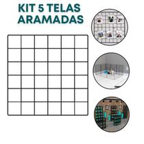 Kit 5 Telas Aramada 30x30cm Organização de Acessórios Painel Decorativo Mural Inspiração