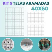 Kit 5 Telas Aramada 40x60cm Organização de Acessórios Painel Decorativo Mural Inspiração