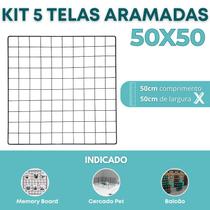 Kit 5 Telas Aramada 50x50cm Mural Criativo Fotos Inspirações Mood Board Organização