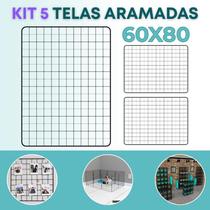 Kit 5 Telas Aramada 60x80cm Exposição de Produtos Organização Loja Quarto Escritório
