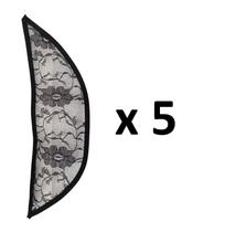 Kit 5 Telas Base Para Confecção De Aplique Tic Tac renda preta