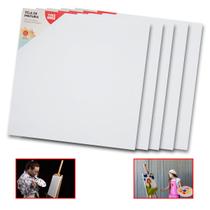 Kit 5 Telas de Pintura Comum 30x30 100% Algodão Pronta Kit 5 Telas de Pintura Comum 30x30 100% Algodão Pronta