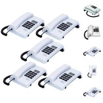 Kit 5 Telefones com Fio Intelbras TC 50 Instalação Mesa Parede Escritório Pousada e Hostel