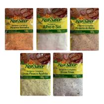Kit 5 Temperos Completos Real Sabor 180g Pimenta Alho Ervas