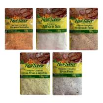 Kit 5 Temperos Completos Real Sabor 180g Pimenta Alho Ervas