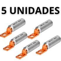 Kit 5 Terminais Conectores Bimetálicos DTL 50mm para Conexões Elétricas