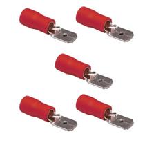 Kit 5 Terminal Macho Eletrico Pré isolado Fios 1,5mm A 2,5mm Vermelho Condutor Cabo Plastico Aço Kit 5 Terminal Macho Eletrico Pré isolado Fios 1,5mm A 2,5mm Vermelho Condutor Cabo Plastico Aço