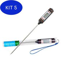 Kit 5 Termômetro Culinário Tipo Espeto Digital Para Cozinha