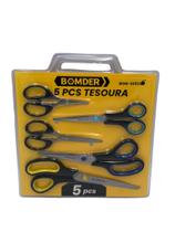 Kit 5 Tesoura Lamina De Aço Inoxidável Resistente Universal Kit 5 Tesoura Lamina De Aço Inoxidável Resistente Universal