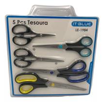 Kit 5 Tesoura Lamina De Aço Inoxidável Resistente Universal IT-BLUE LE-1984