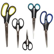Kit 5 Tesouras Afiadas Para Uso Geral E Doméstico LE1984 Kit 5 Tesouras Afiadas Para Uso Geral E Doméstico LE1984