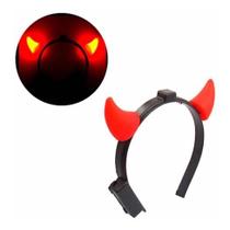 Kit 5 Tiara Diabinho com Led Carnaval Despedida de Solteira Tiara Capeta Diabinha Fantasia