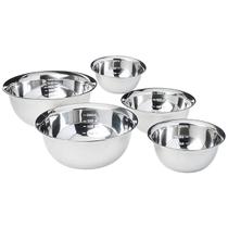 Kit 5 Tigela Aço Inox Funda Multiuso Redonda Saladeira Confeitaria Bowl